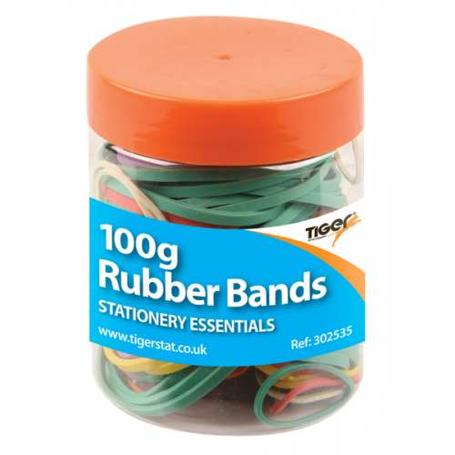 Rubber bands, 100g tub