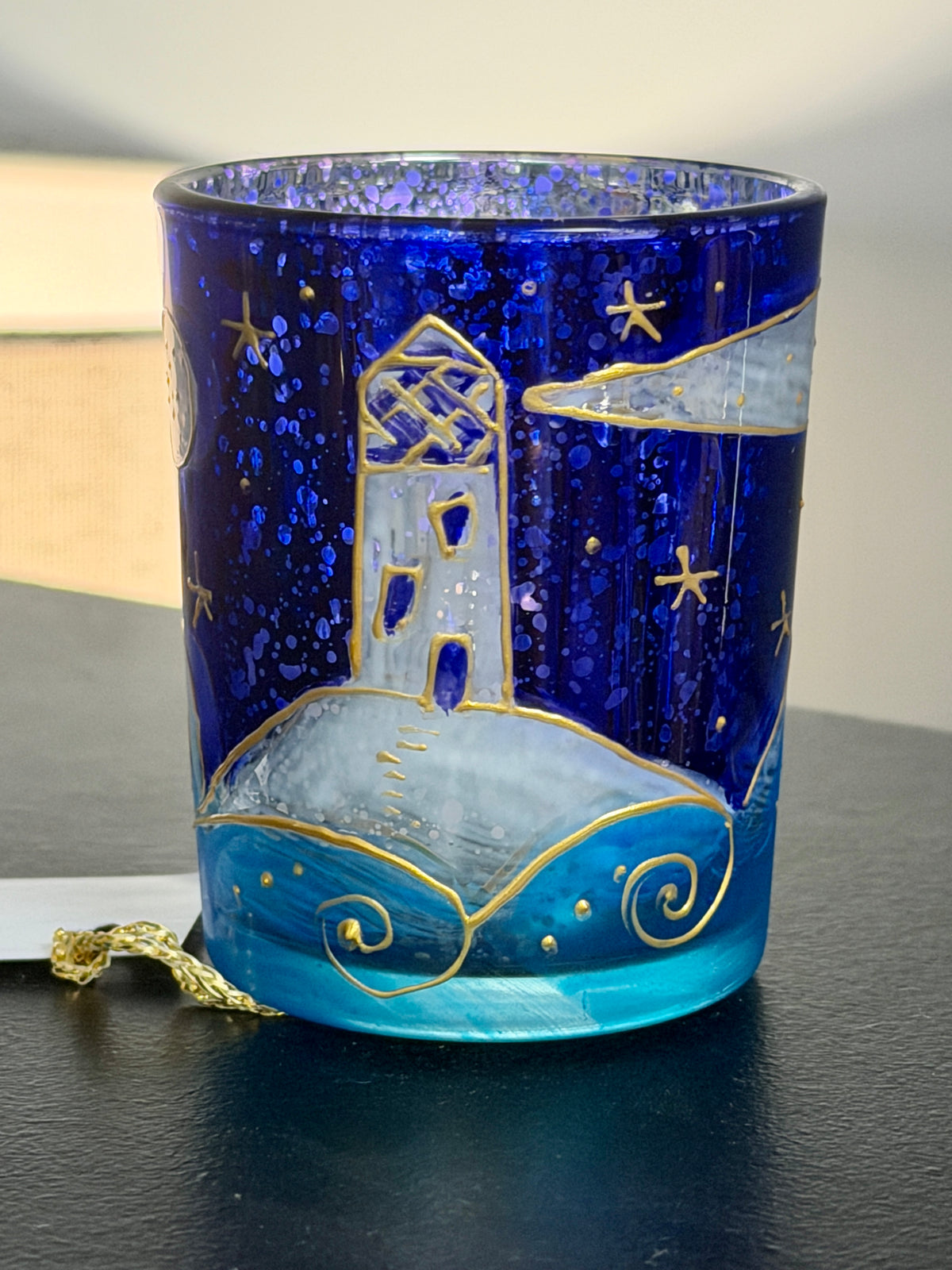 Speckle/Chrome Candle Pot