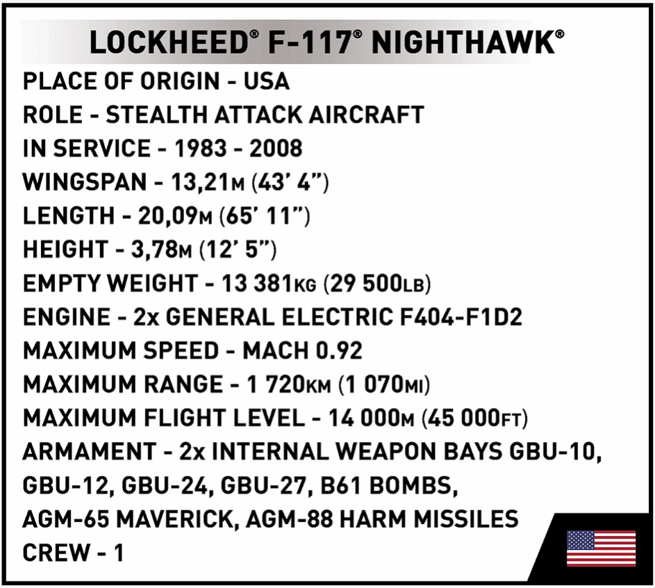 Lockheed F-117 Nighthawk