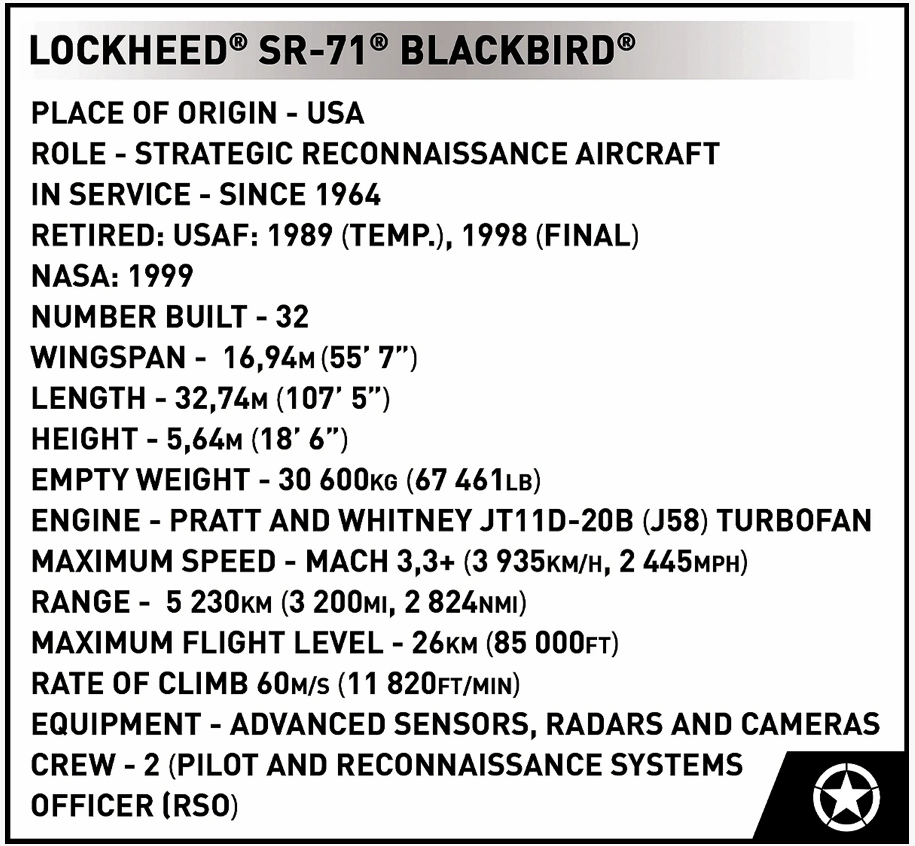 Lockheed SR-71 Blackbird Executive Edition 2 in 1