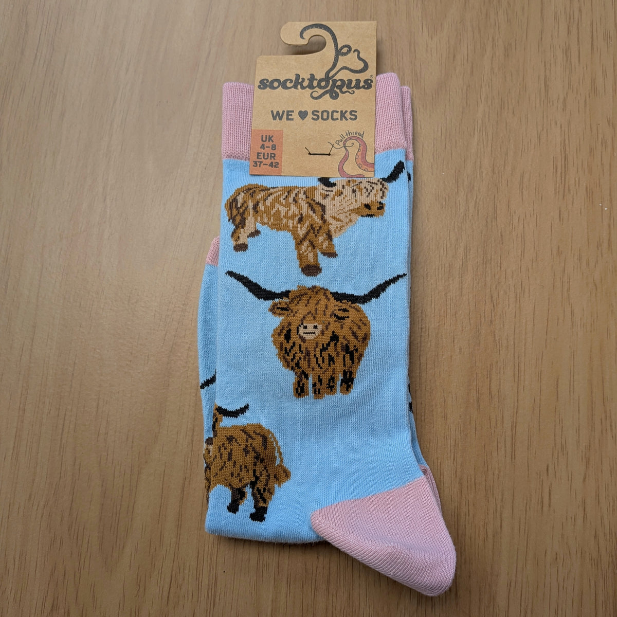 Highland Cow Socks by Socktopus