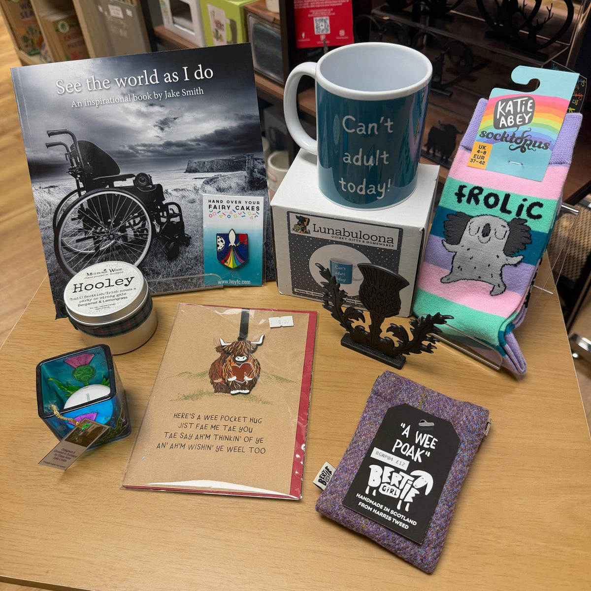 A selection of gift ideas in the shop