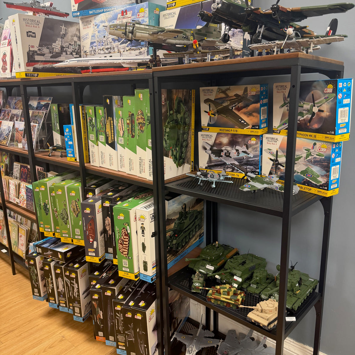 Display of COBI kits in the shop
