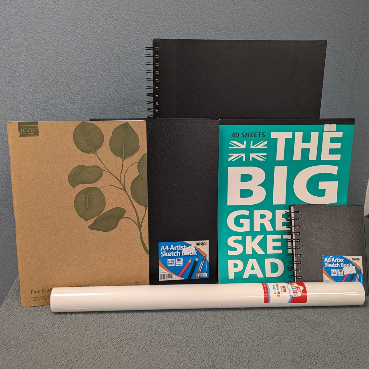 Drawing paper, Sketch books and canvases