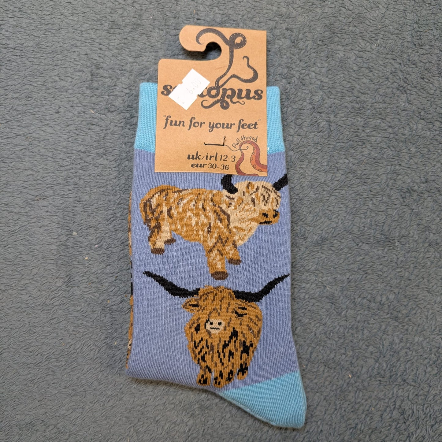 Highland Cow Socks by Socktopus