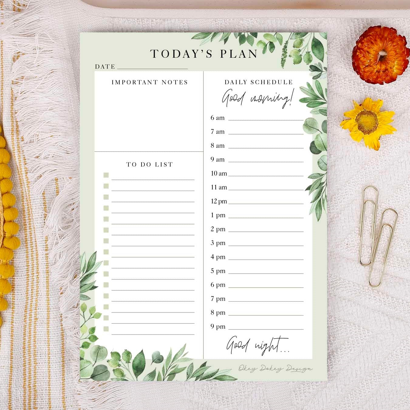 Daily Planner Pad, A5