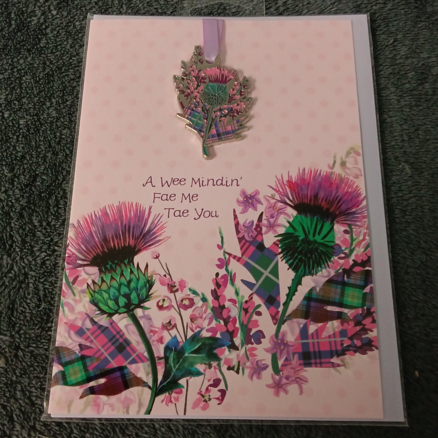 Keepsake Card - A Wee Mindin' Enamel Thistle Charm
