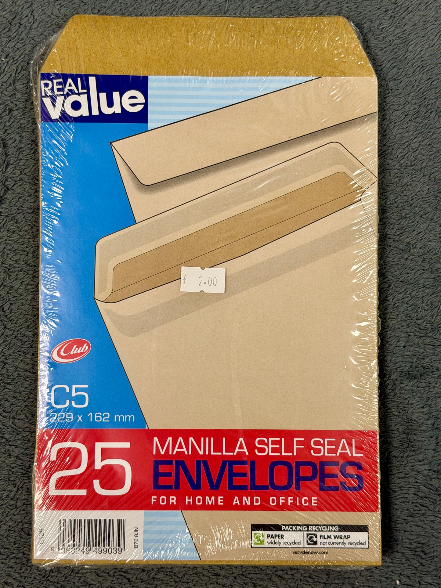 Envelopes C5 Manilla, Pack of 25