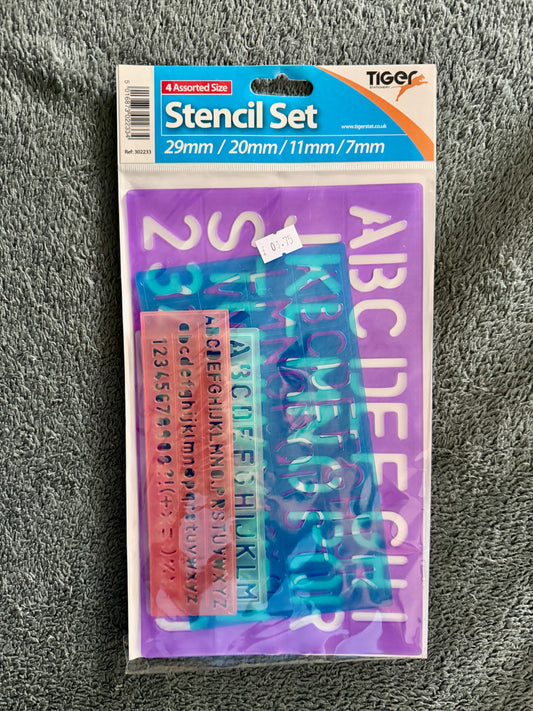 Lettering 4 Piece Stencil Set