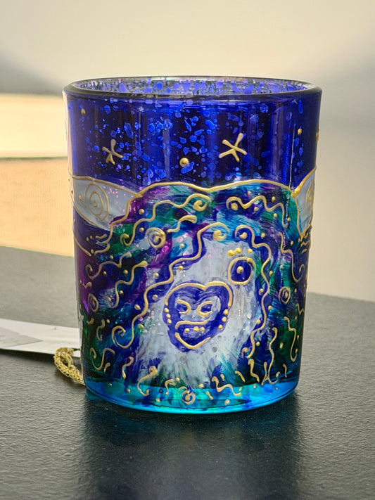 Speckle/Chrome Candle Pot