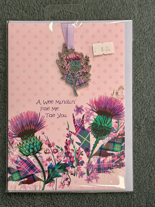 Keepsake Card - A Wee Mindin' Enamel Thistle Charm
