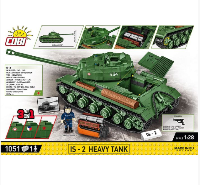 IS-2 Heavy Tank (1:28 scale) 3 in 1