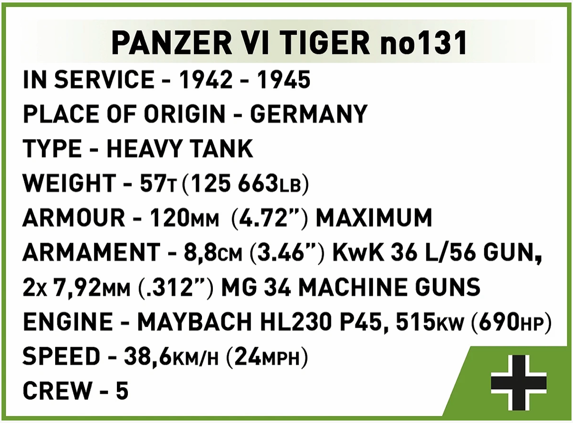 Panzer VI Tiger 131 (1:28 scale)