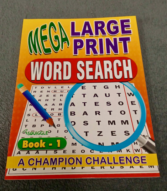 Activity Book, Large Print Wordsearch, A4, Set 1