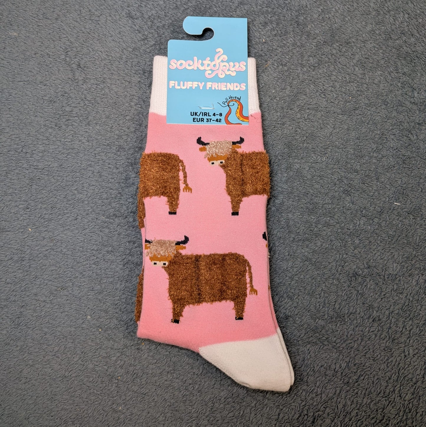 Fluffy Friends Highland Socks by Socktopus