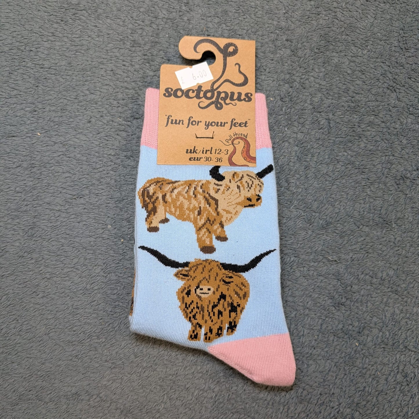 Highland Cow Socks by Socktopus