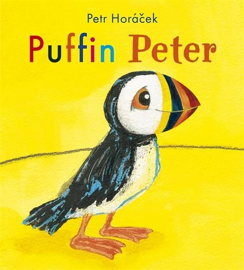 Book cover of 'Puffin Peter' with a colorful puffin illustration on a yellow background.